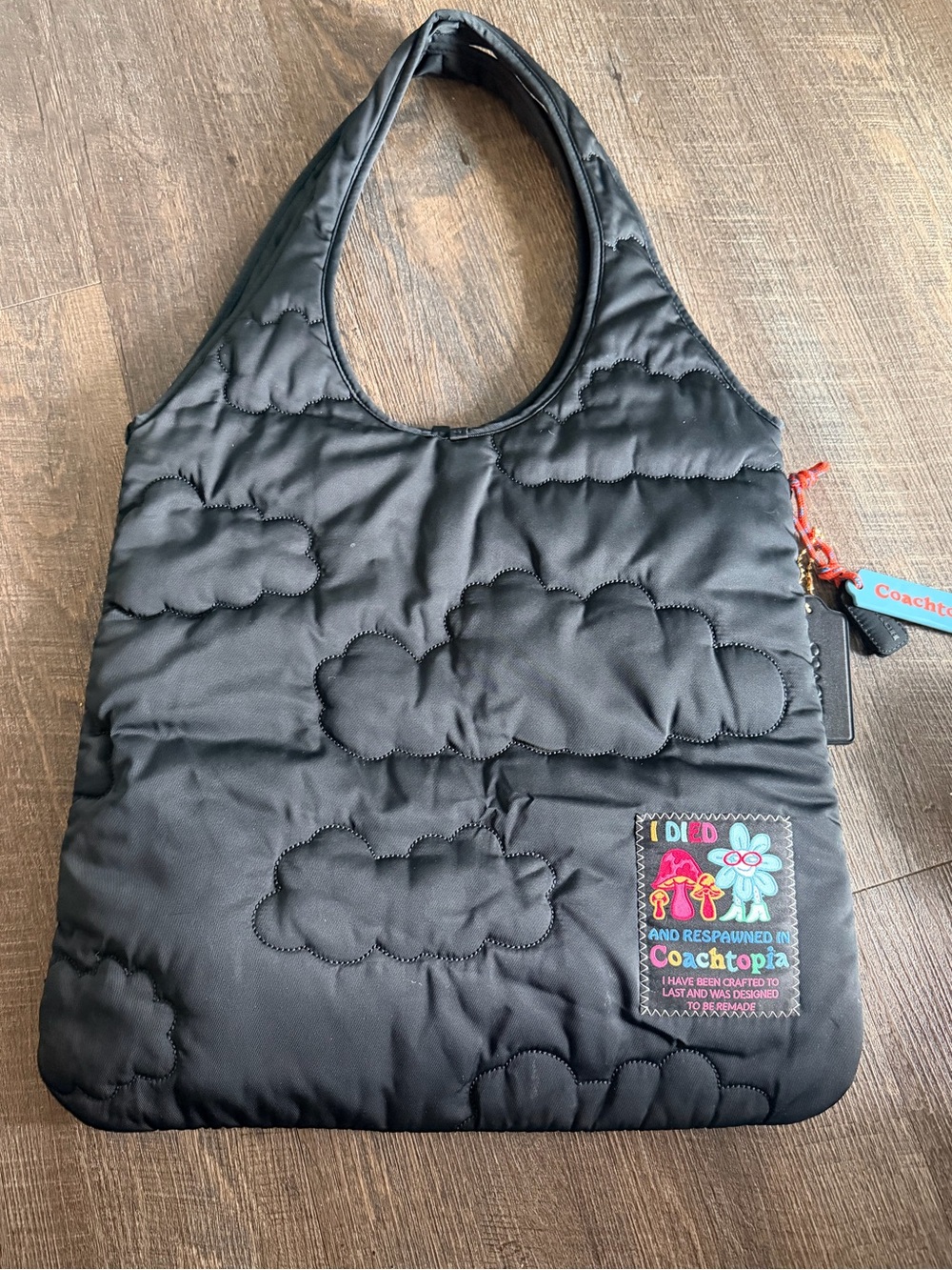 Coachtopia Black Quilted Cloud Tote Bag